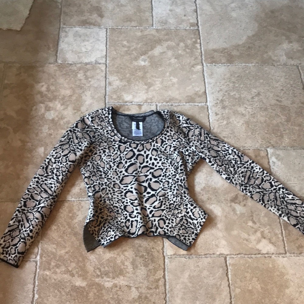BCBG leopard print peplum sweater